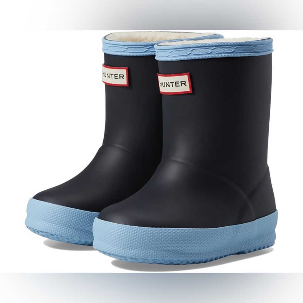 Hunter Navy Blue Frost Kids 1st Classic Insulated Rain Boots (Boys 6 OR Girls 5) - Picture 1 of 8